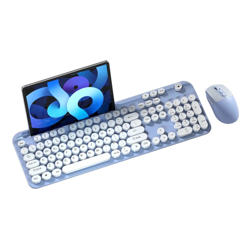 Bluejw Popular Colorful Retro Wireless Gaming Keyboard and Mouse Combo - 2.4G Ergonomic Design - Image 1